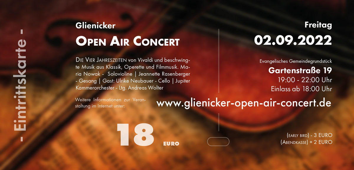 Grafik: Eintrittskarte Open Air Concert 2022 © 2022 Peter Staritz