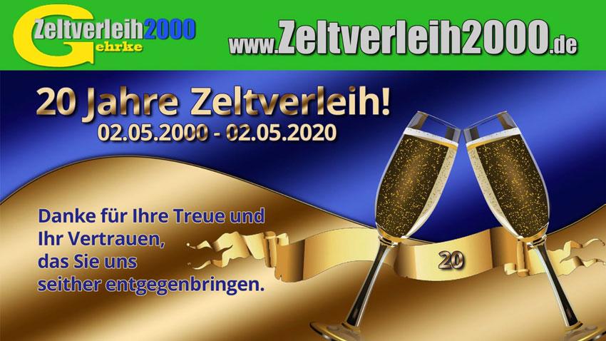 Banner: 20 Jahre Zeltverleih2000